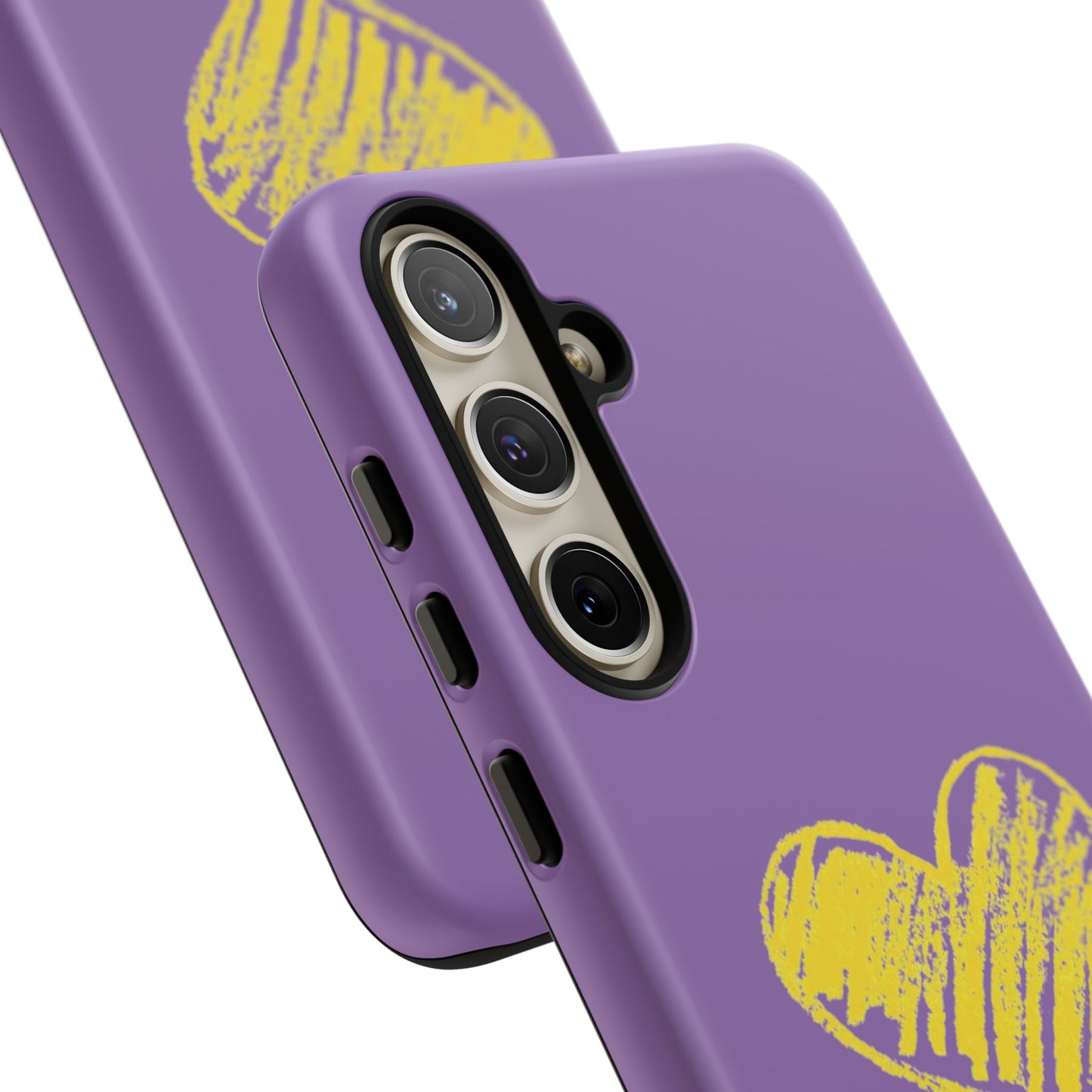 Yellow Heart, Purple Phone Case