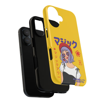 "Anime Cool Girl" Yellow Phone Cases – Bold, Stylish & Made for Any Phone! 💛✨ Pick Your Perfect Fit! -  iPhone, Samsung Galaxy, and Google Pixel