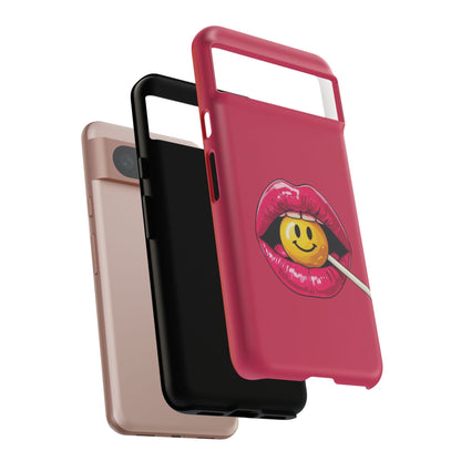 Lips & A Smiley Face Lollipop Phone Case