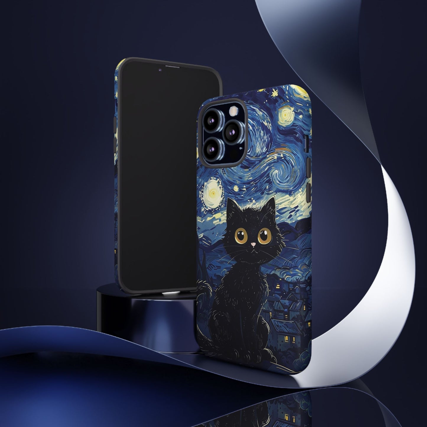 Cat under the stars, cute phone cases, Extra durable, Tough Cases, Pick your size