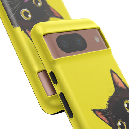 'Cute Cat' Yellow Phone Case