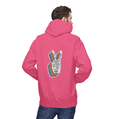 Peace and Love - Cozy Fleece Hoodie - Back design