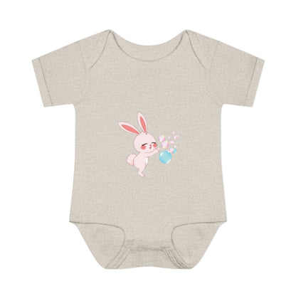 "Bunny Bubble", Infant Baby and Kid's Rib Bodysuit