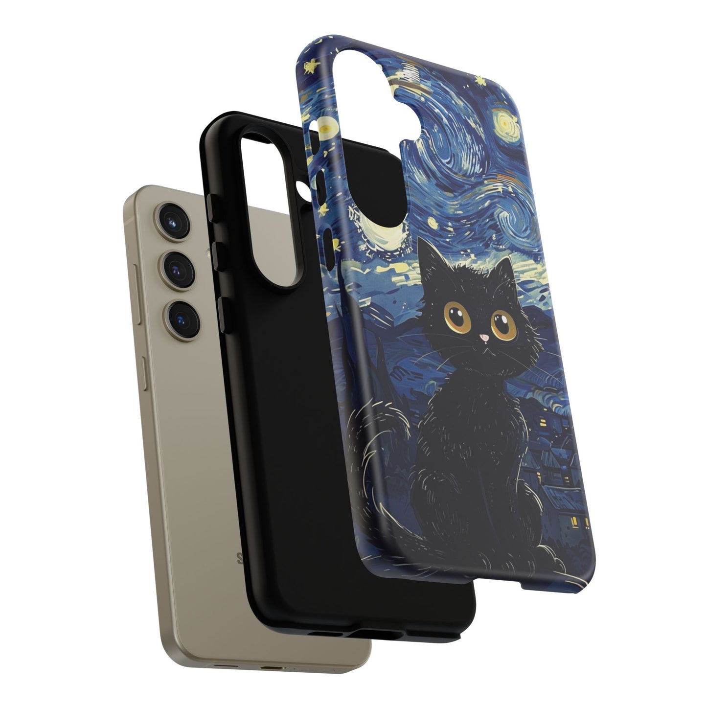 Cat under the stars, cute phone cases, Extra durable, Tough Cases, Pick your size