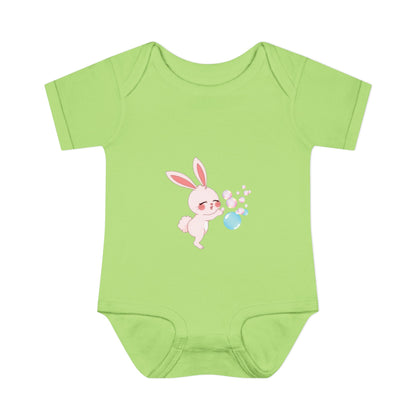 "Bunny Bubble", Infant Baby and Kid's Rib Bodysuit