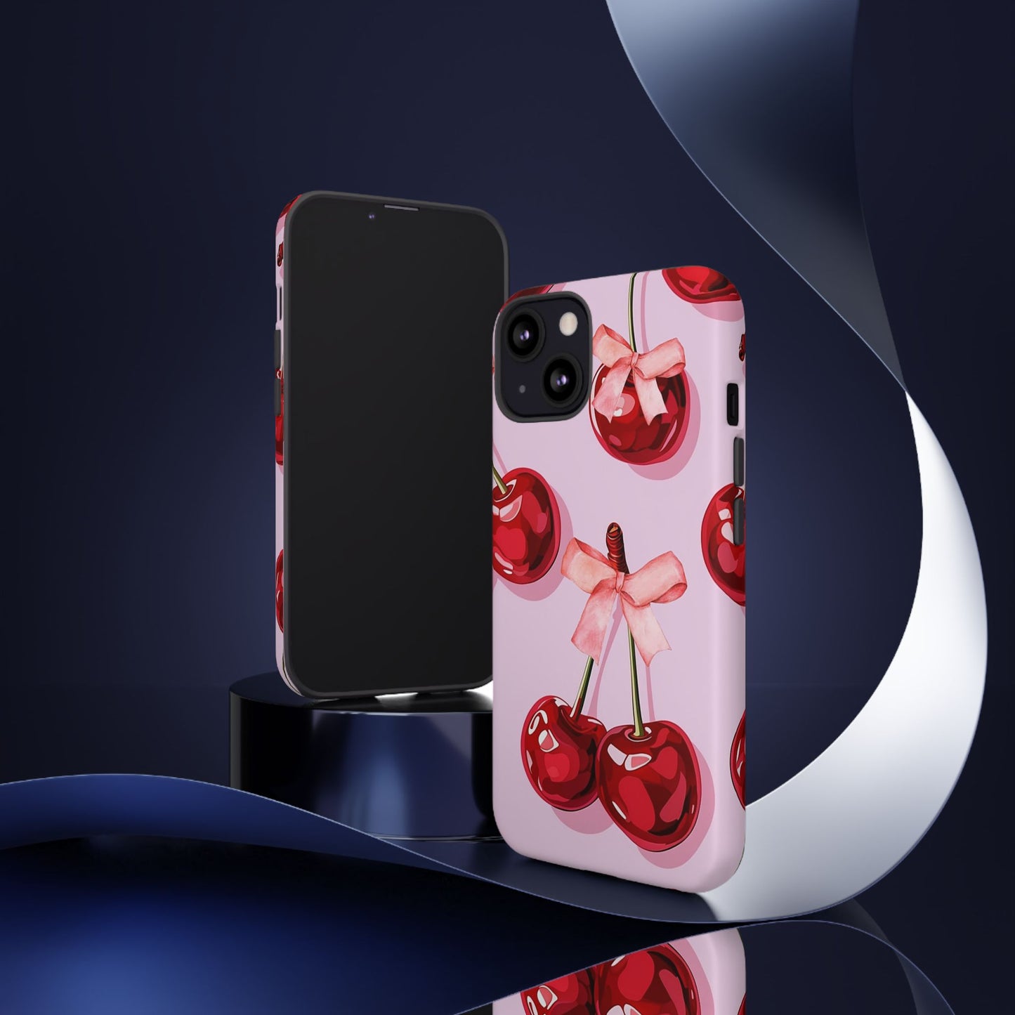 Cherry Ribbon Phone Cases for iPhone, Samsung Galaxy, and Google Pixel