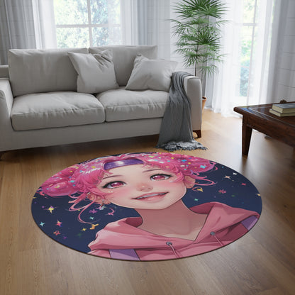 Cute Anime Round Rug, Ideal for your bedroom, office, living room, kids room