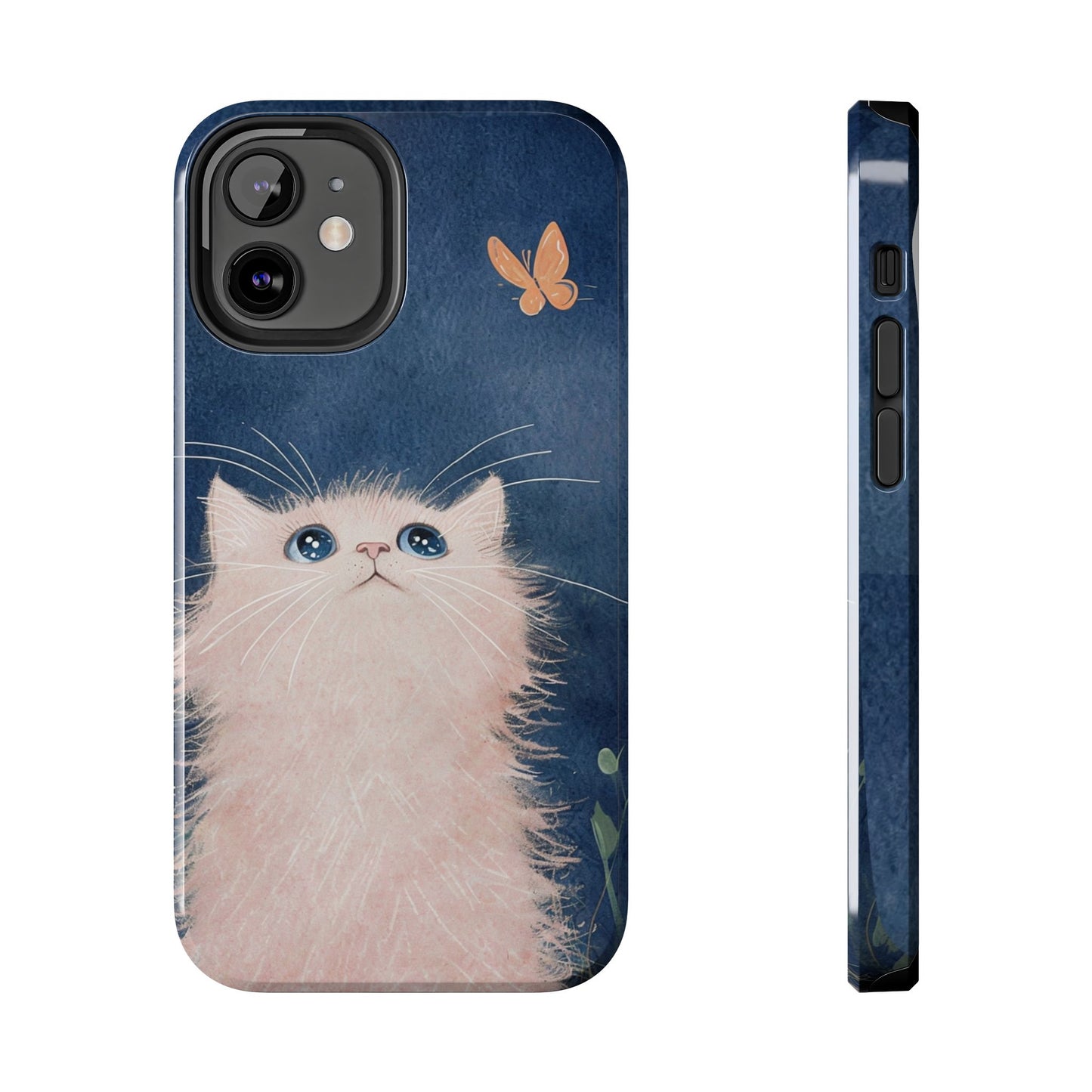 Cute Cat & Butterfly iPhone Case