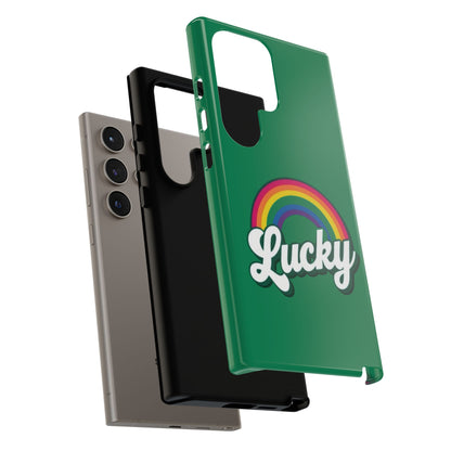 Lucky Rainbow Tough Phone Cases, iPhone, Samsung Galaxy, Google Pixel, Choose any phone model