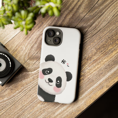 "Hi Cute Panda" Phone Case for iPhone, Samsung Galaxy, and Google Pixel devices