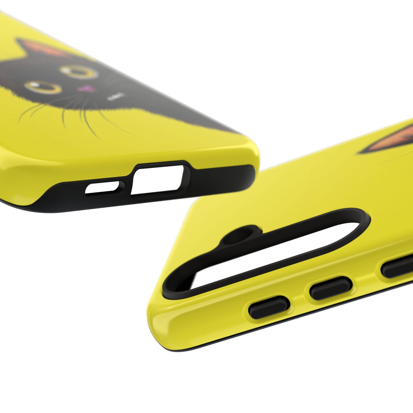 'Cute Cat' Yellow Phone Case