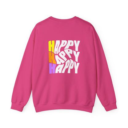 Happy Vibes Front And Back Design Sweatshirt - Smiley Face