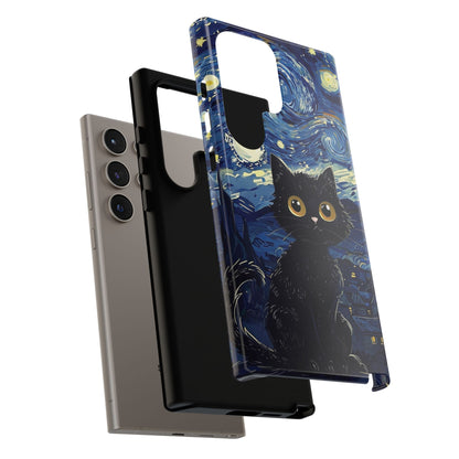 Cat under the stars, cute phone cases, Extra durable, Tough Cases, Pick your size