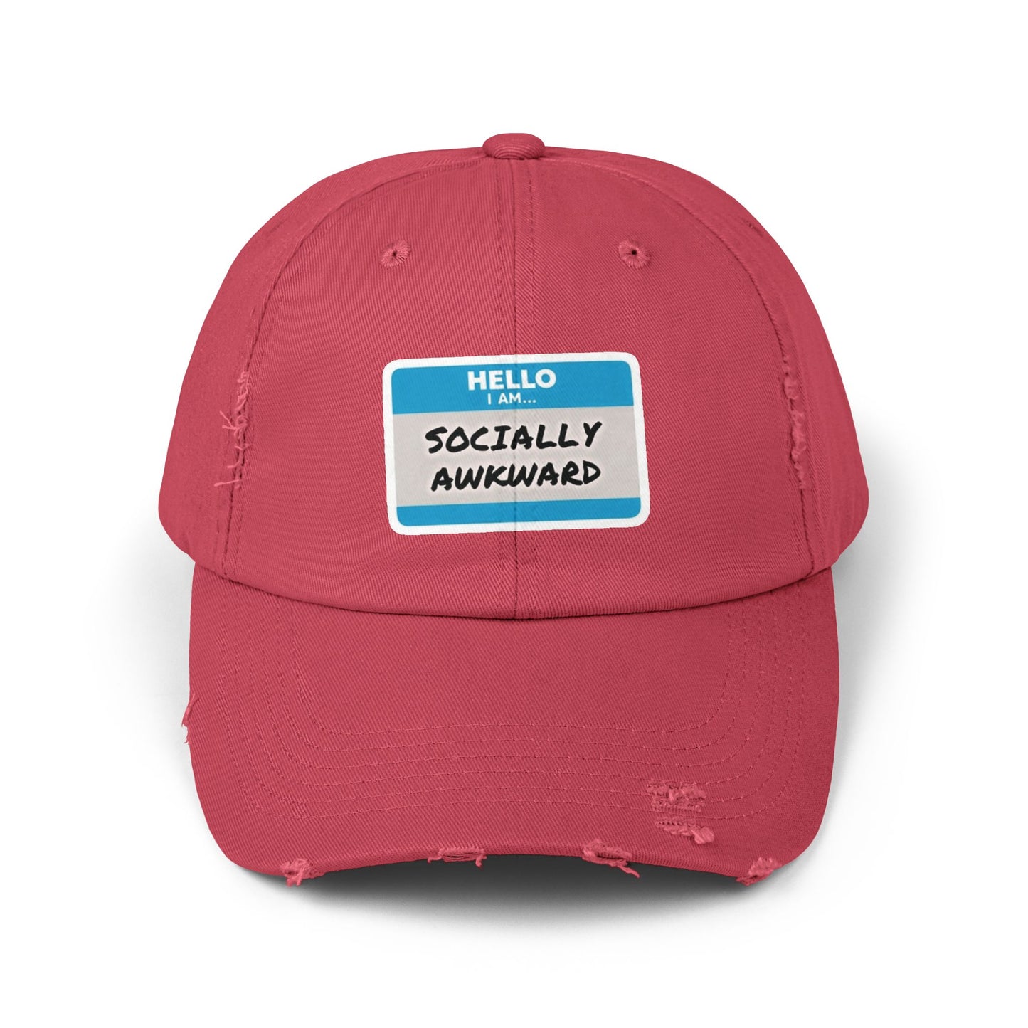 "Hello, I Am Socially Awkward" | Unisex Distressed Cap