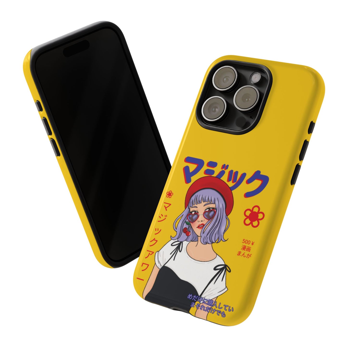 "Anime Cool Girl" Yellow Phone Cases – Bold, Stylish & Made for Any Phone! 💛✨ Pick Your Perfect Fit! -  iPhone, Samsung Galaxy, and Google Pixel