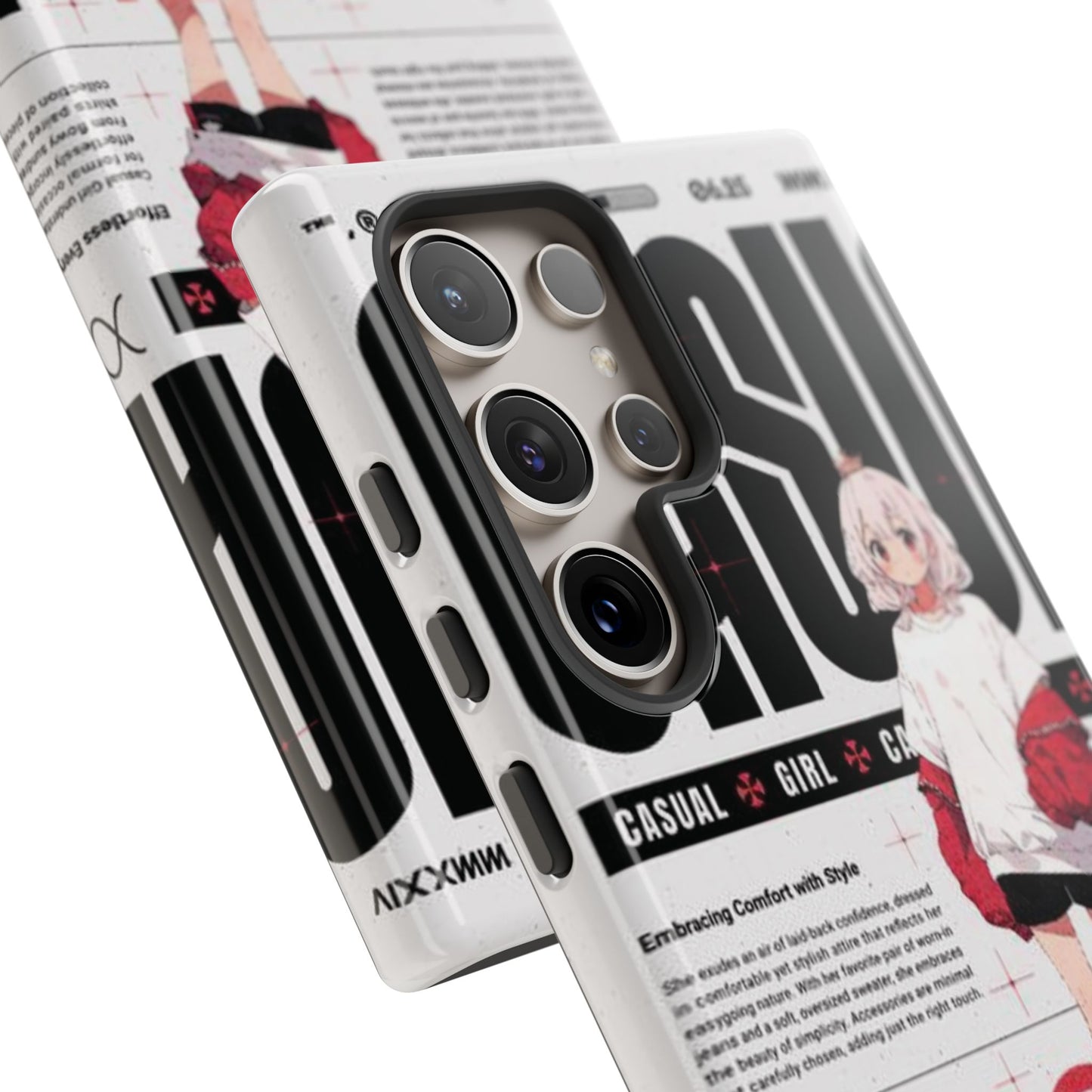 "Casual Girl" Anime Phone Cases for iPhone, Samsung Galaxy, and Google Pixel, Pick your size