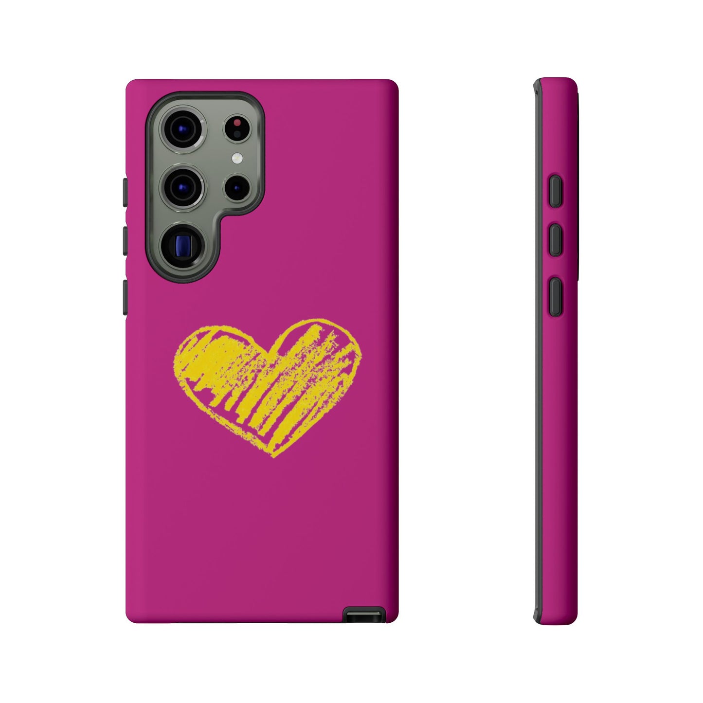 Yellow Heart, Pink Phone Case