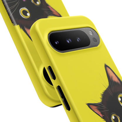 'Cute Cat' Yellow Phone Case