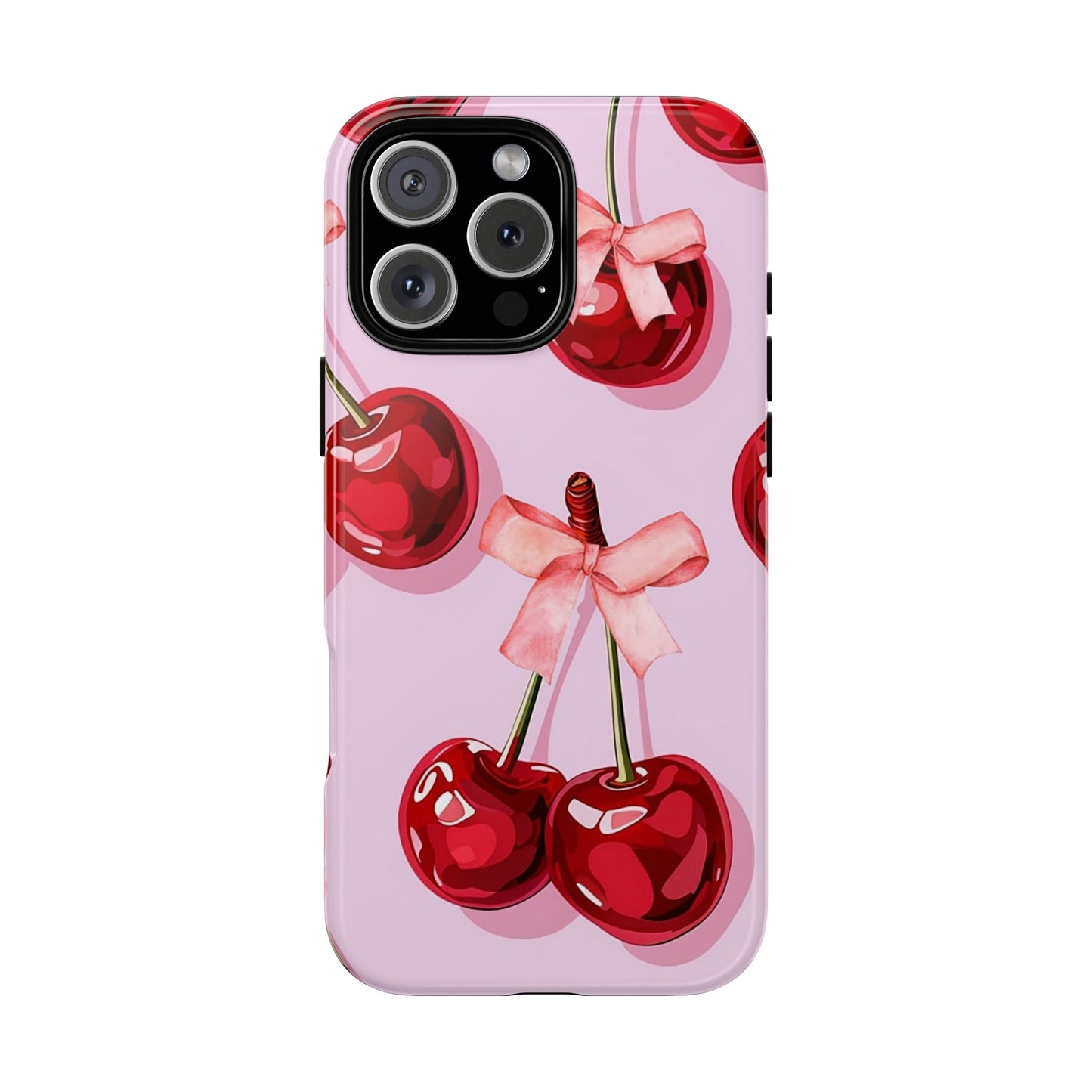 Cherry Ribbon Phone Cases for iPhone, Samsung Galaxy, and Google Pixel