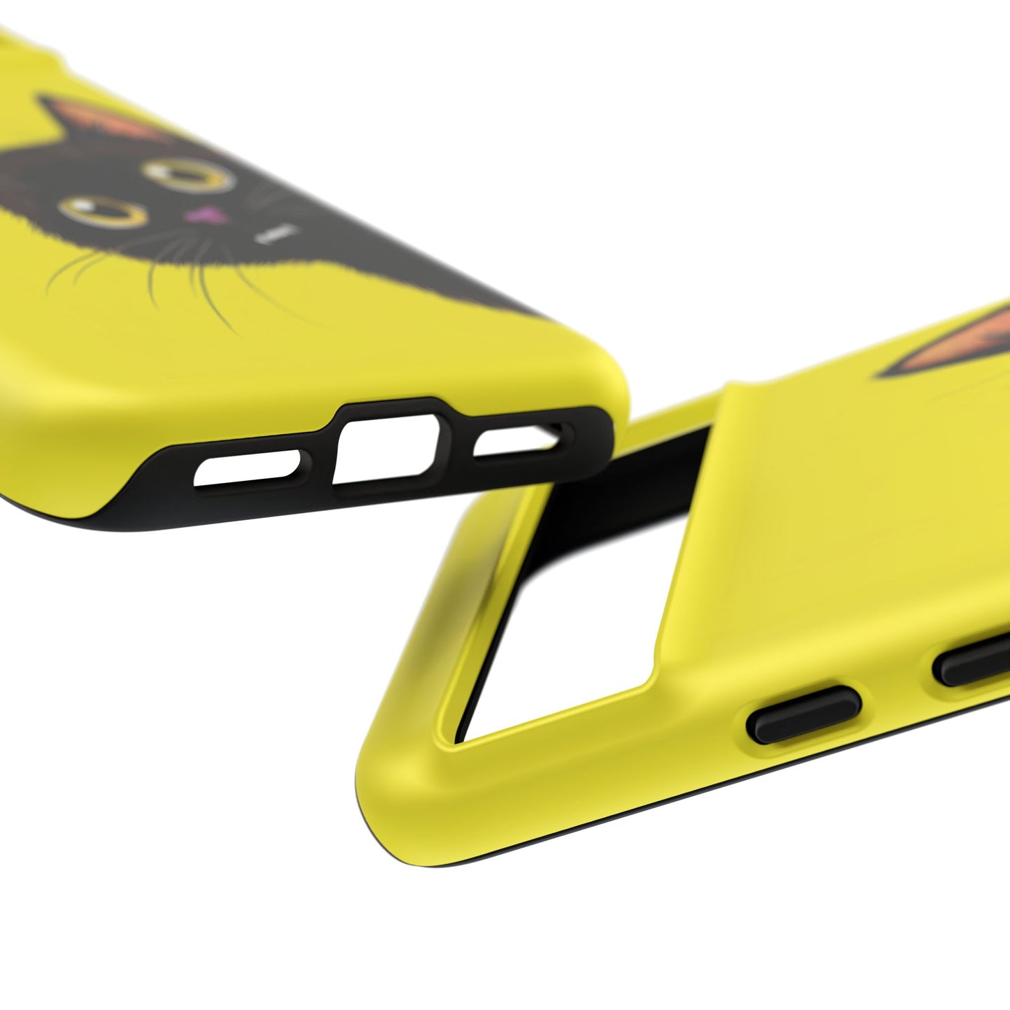 'Cute Cat' Yellow Phone Case