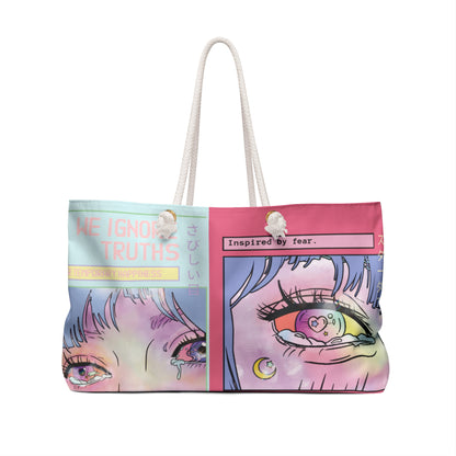 Pink and Blue Anime, Cartoon, Weekender Bag, Purse