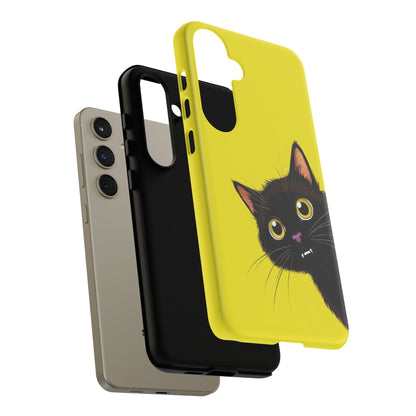 'Cute Cat' Yellow Phone Case