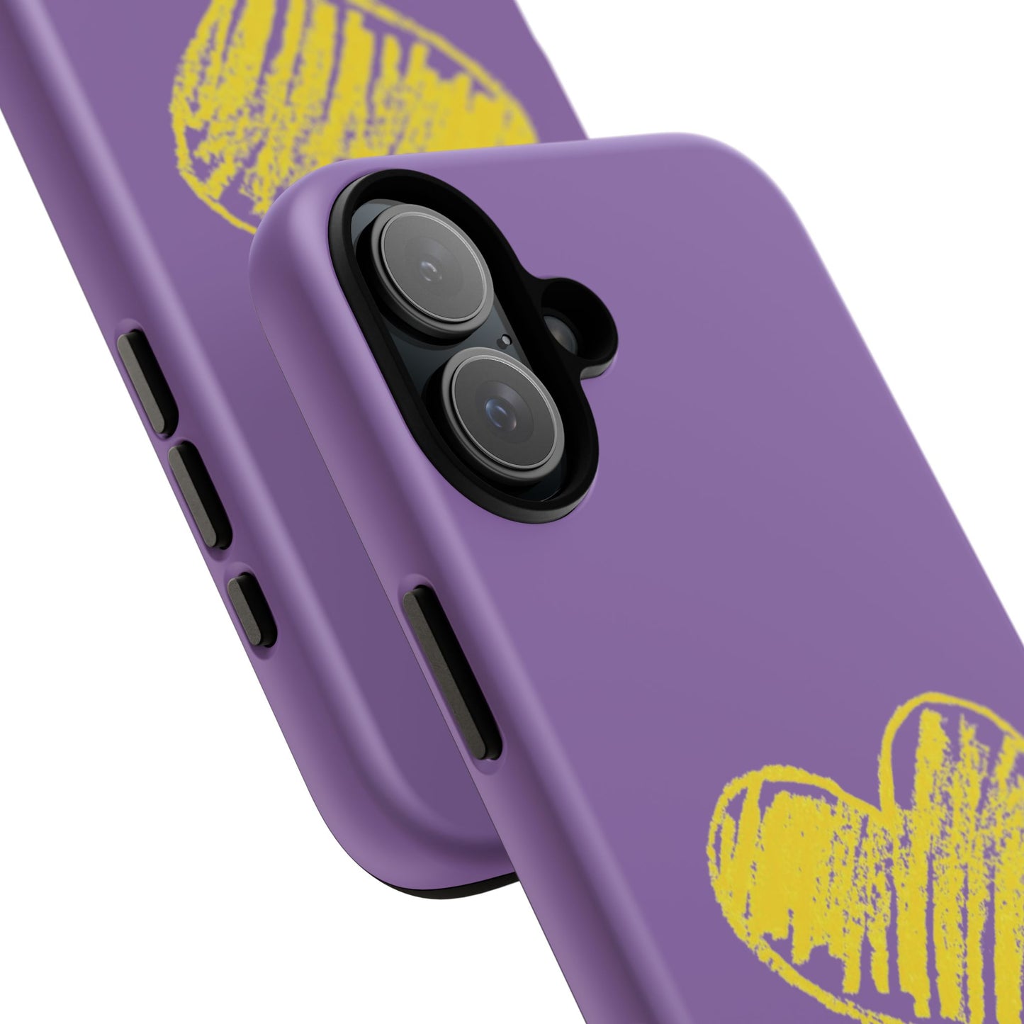 Yellow Heart, Purple Phone Case