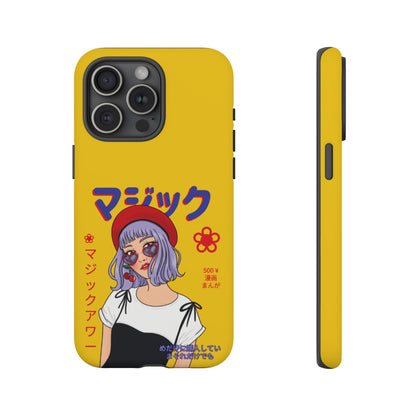 "Anime Cool Girl" Yellow Phone Cases – Bold, Stylish & Made for Any Phone! 💛✨ Pick Your Perfect Fit! -  iPhone, Samsung Galaxy, and Google Pixel