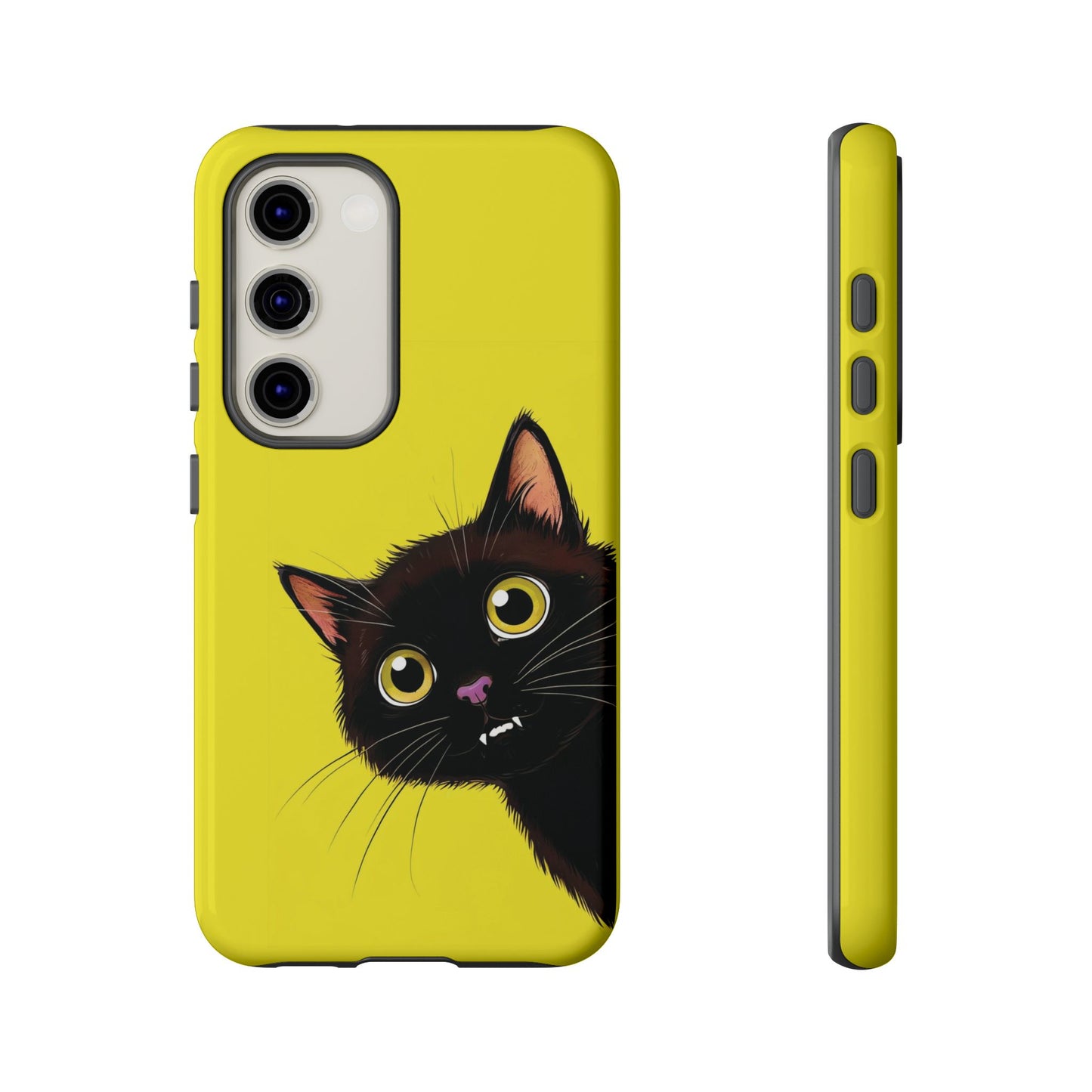 'Cute Cat' Yellow Phone Case