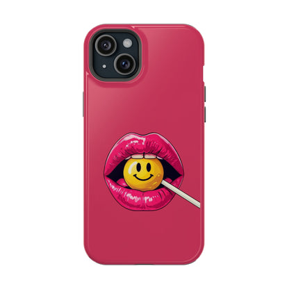 Lips & A Smiley Face Lollipop Magnetic Phone Case