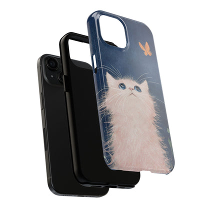 Cute Cat & Butterfly iPhone Case