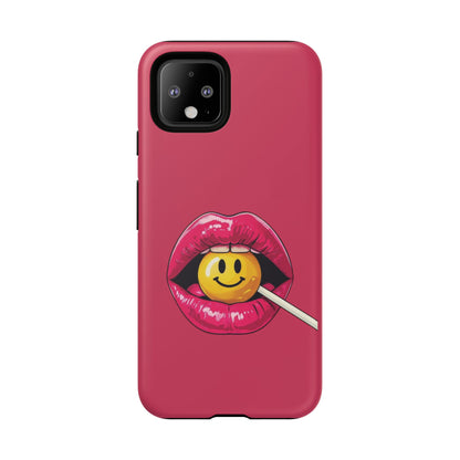 Lips & A Smiley Face Lollipop Phone Case