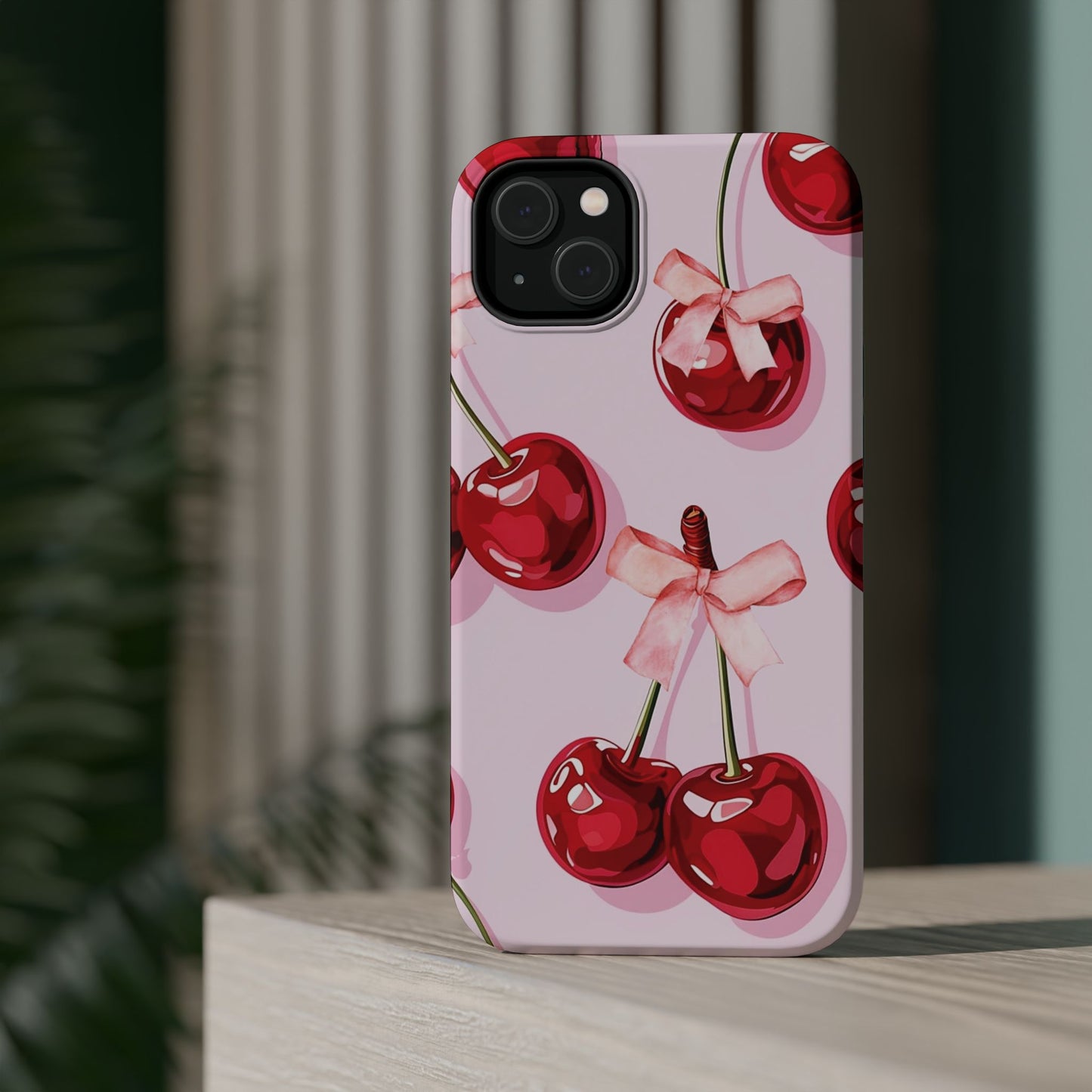 Cherry Ribbon Magnetic iPhone Caes - Durable, flexible, impact-resistant