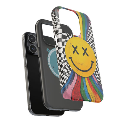 Colorful Smiley Face Magnetic Tough Case - Fun & Durable Phone Protection for iPhones