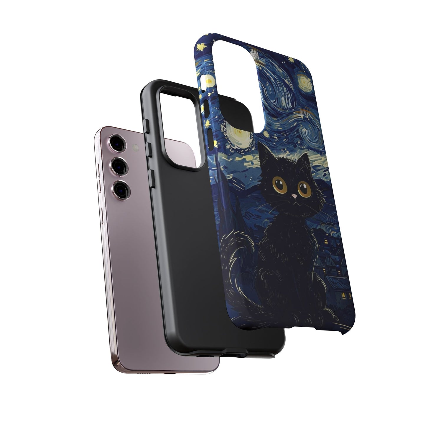 Cat under the stars, cute phone cases, Extra durable, Tough Cases, Pick your size