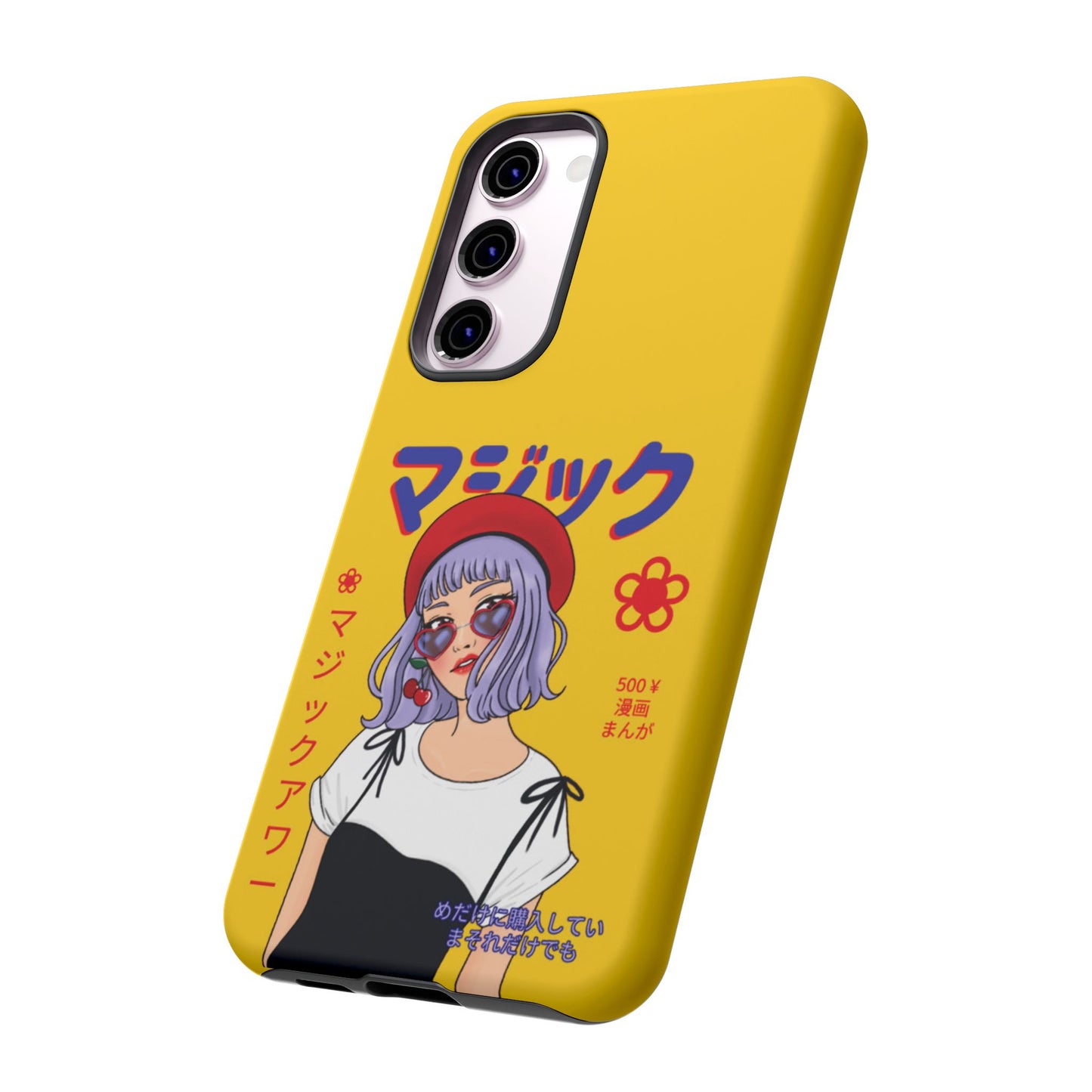 "Anime Cool Girl" Yellow Phone Cases – Bold, Stylish & Made for Any Phone! 💛✨ Pick Your Perfect Fit! -  iPhone, Samsung Galaxy, and Google Pixel