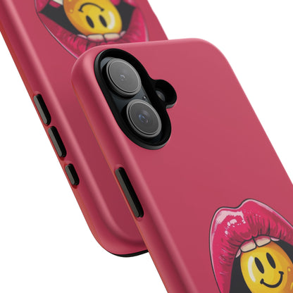 Lips & A Smiley Face Lollipop Phone Case