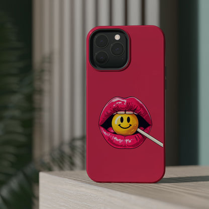 Lips & A Smiley Face Lollipop Magnetic Phone Case