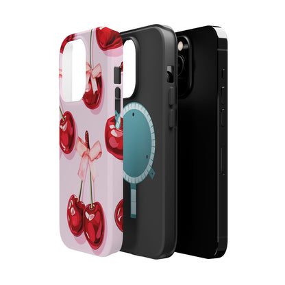 Cherry Ribbon Magnetic iPhone Caes - Durable, flexible, impact-resistant