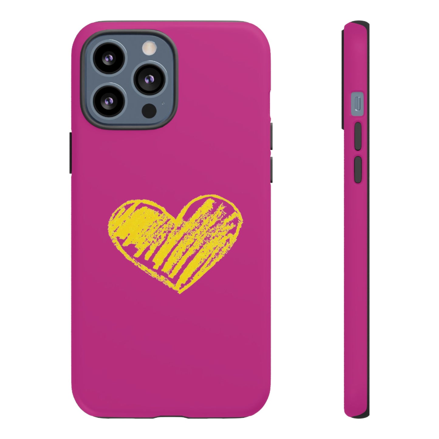 Yellow Heart, Pink Phone Case