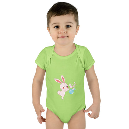 "Bunny Bubble", Infant Baby and Kid's Rib Bodysuit