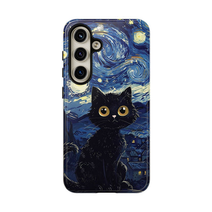 Cat under the stars, cute phone cases, Extra durable, Tough Cases, Pick your size