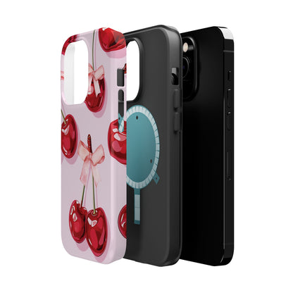 Cherry Ribbon Magnetic iPhone Caes - Durable, flexible, impact-resistant