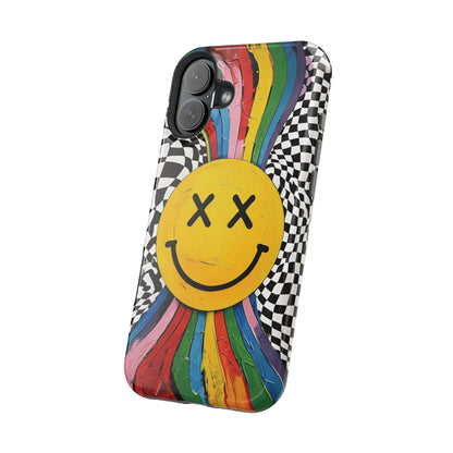 Colorful Smiley Face Magnetic Tough Case - Fun & Durable Phone Protection for iPhones