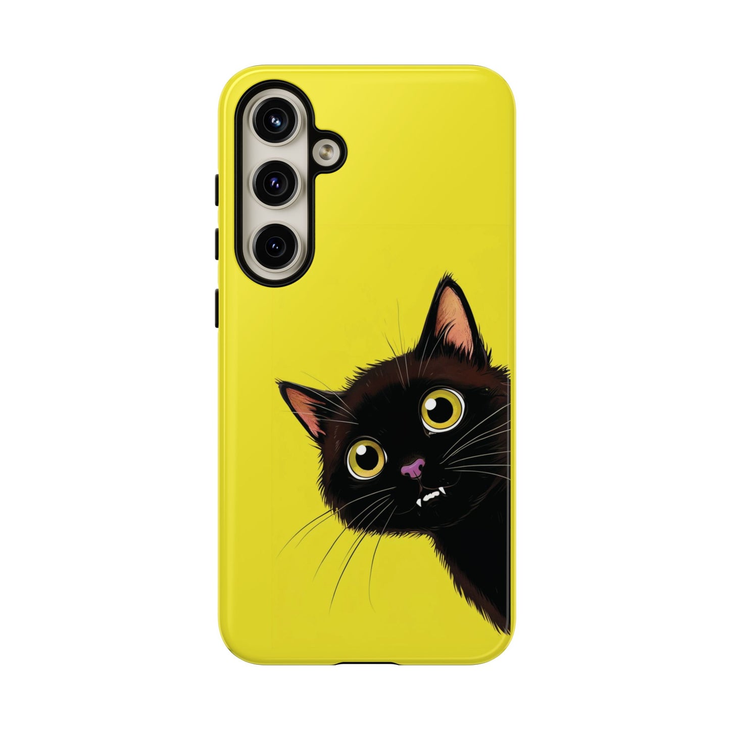 'Cute Cat' Yellow Phone Case