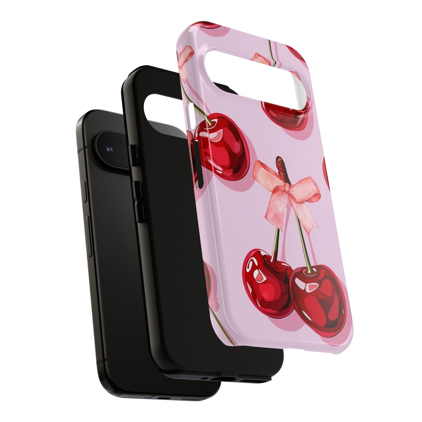 Cherry Ribbon Phone Cases for iPhone, Samsung Galaxy, and Google Pixel