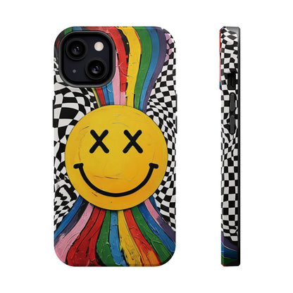 Colorful Smiley Face Magnetic Tough Case - Fun & Durable Phone Protection for iPhones