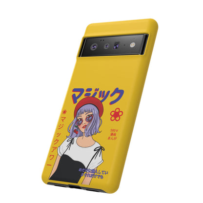 "Anime Cool Girl" Yellow Phone Cases – Bold, Stylish & Made for Any Phone! 💛✨ Pick Your Perfect Fit! -  iPhone, Samsung Galaxy, and Google Pixel