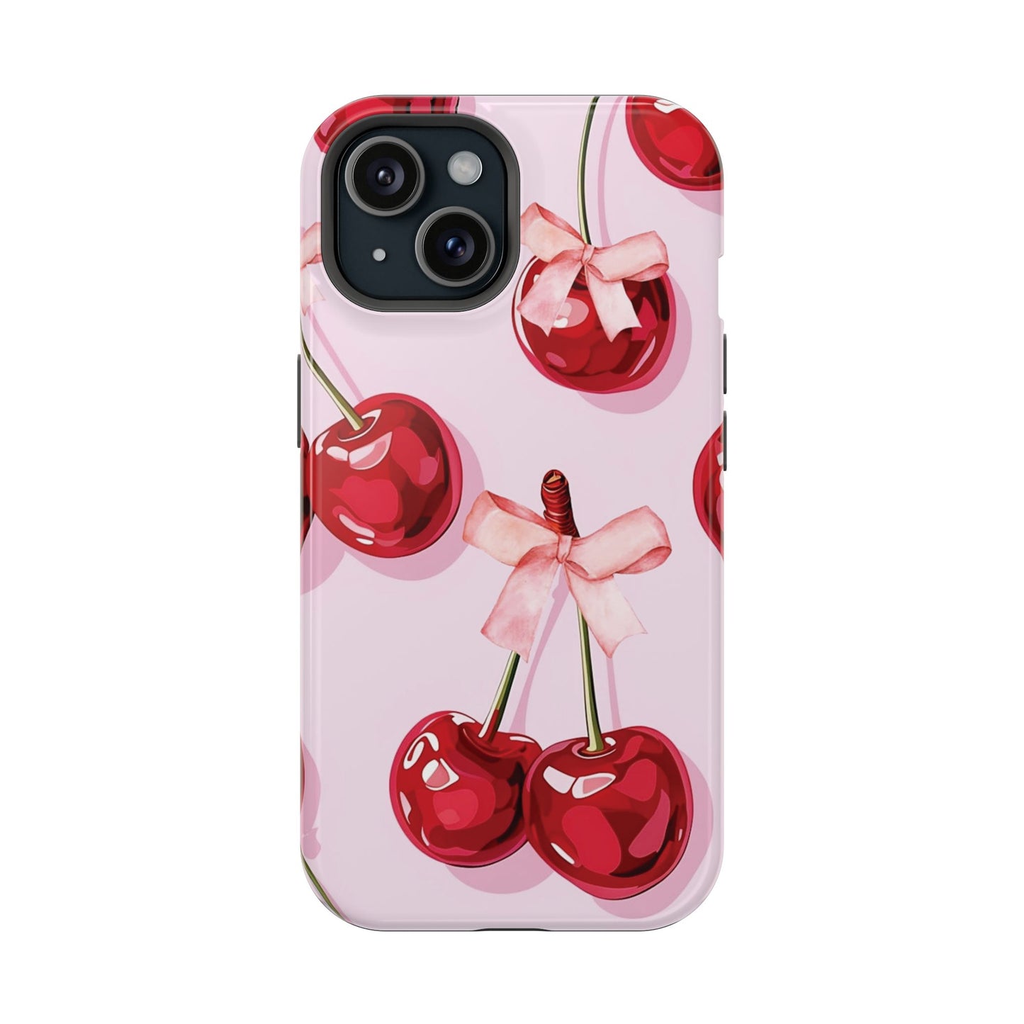 Cherry Ribbon Magnetic iPhone Caes - Durable, flexible, impact-resistant