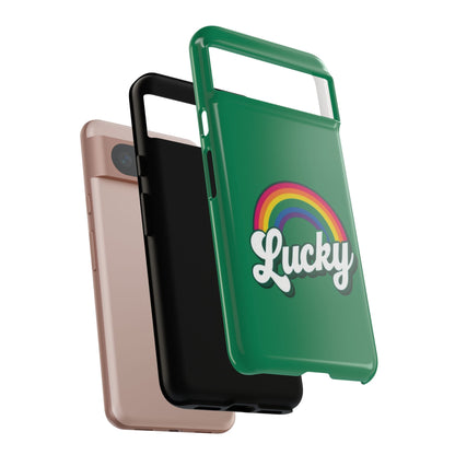 Lucky Rainbow Tough Phone Cases, iPhone, Samsung Galaxy, Google Pixel, Choose any phone model